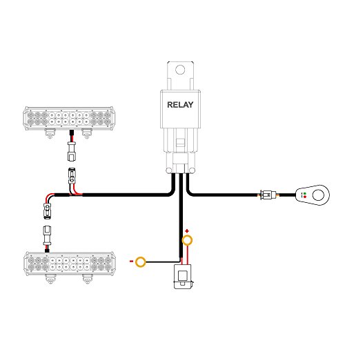 Nilight - 10016W 16AWG DT Connector Wiring Harness Kit LED Light Bar 12V On Off Switch Power Relay Blade Fuse for Off Road Lights LED Work Light-2 Leads,2 Years Warranty