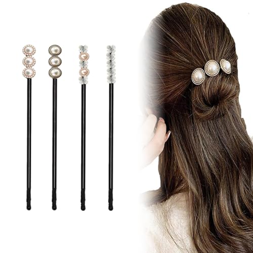 LQIOACU Chignon Facile, Set di 4, Perfetto per Matrimoni, Feste, Compleanni, Banchetti e Abbigliamento Quotidiano