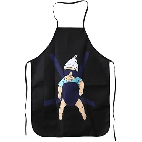 Funny Cooking Apron HAMON Anti-stain Sexy Novelty Kitchen Apron Baby Dad Pattern BBQ Party Men Apron for Dad Gift/Husband Gift Cover
