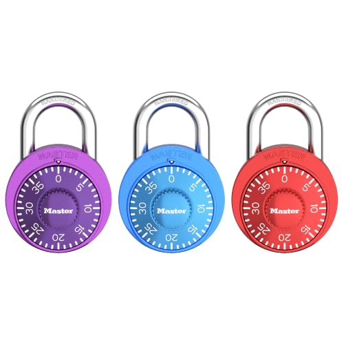 Master Lock Combination Padlock, Gym Locker Lock, Assorted, 1530DEC3