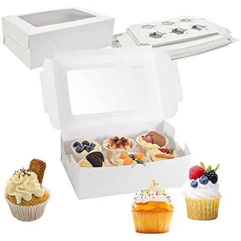 AFASOES 15 Stücke Cupcake Muffin Box 6er Karton Boxen Cover