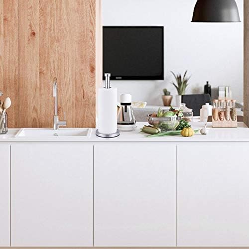 Miniatura 4 de Soporte para toallas de papel, dispensador de toallas de papel de pie con base pesada para baño Kichen, se adapta a toallas de papel de tamaño