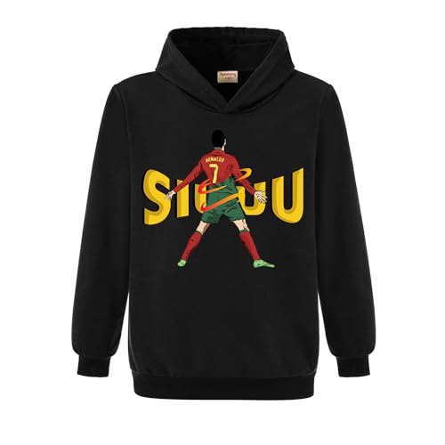 Xpialong No.7 Inspired Football Ronaldo support kids Unisex hoodies (Black,7-8 Years,7 Years,8 Years)