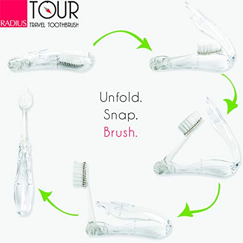 Miniatura 6 de RADIUS Tour Travel Brush & Case con cabezal de cepillo reemplazable, cepillo de dientes aceptado por ADA para mejorar la salud de las encías, humo,