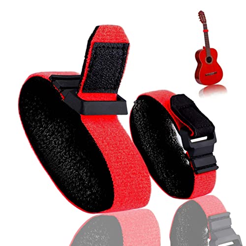 Rockhouse String Muter, Universal Guitar String Dampener For 4-String, 6-String Instruments Red 2-Pack(Small, Medium) #TOP1