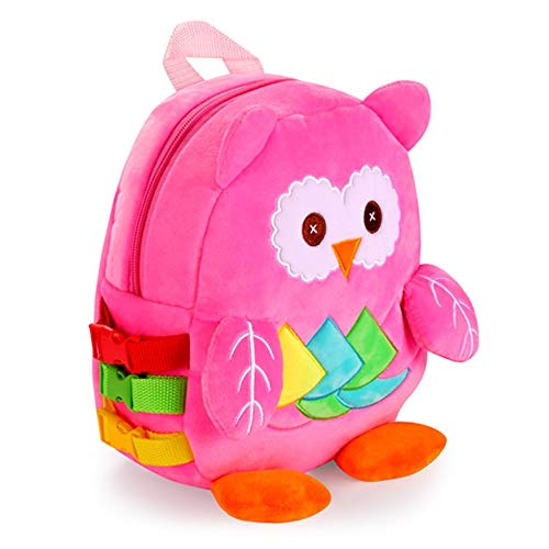 Toddler Backpack with Buckles & Crinkle Paper and Squeakers, Early Learning Toy