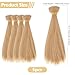 DICOSMETIC 5Pcs Doll Wig Doll Hair 15.5cm Straight Short Doll Hair High Temperature Fiber Doll Hair Wefts Doll Making Kits Doll Hair Extensions Camel Faux Hair Replacement for Doll Hair Crafts