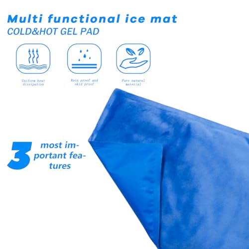 Cooling Pad Mat for Pillow - Cold Injuries Relief, Perfect for Night Sweats, Migraines, Fevers, Hot Flashes - Reusable (Blue)