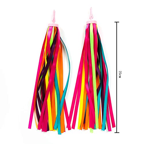 lasenersm 1 Pair Bike Handlebar Streamers Bike Handlebar Tassels Bicycle Tassel Ribbon Bicycle Grips Sparkle Tassel Ribbon Bicycle Grips Ribbon for Girls Boys, Style 6