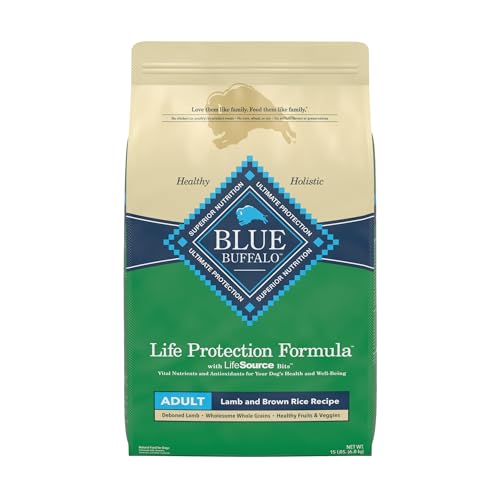 Blue Buffalo Life Protection Formula Natural Adult Dry Dog Food, Lamb and Brown Rice 15-lb