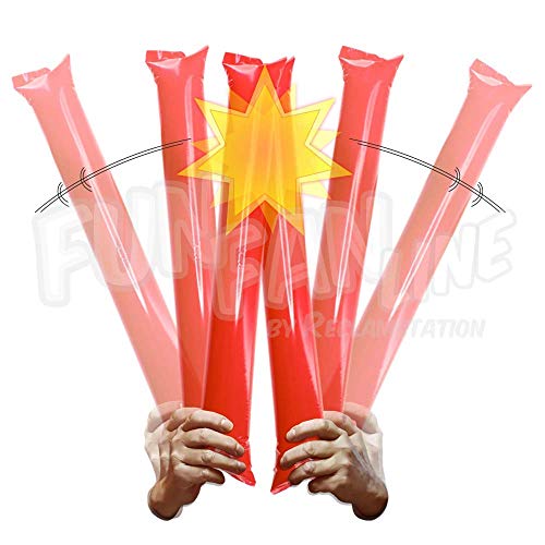 FUN FAN LINE - 60 Pairs Bam Bam Thunder Sticks. Noise Makers for Sporting Events. Boom Sticks for Cheerleading. Noise Sticks for Stadium or Parties. (Yellow)