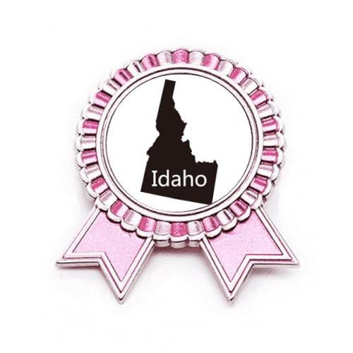 Broche rose Idaho avec inscription Amemap en métal taille M