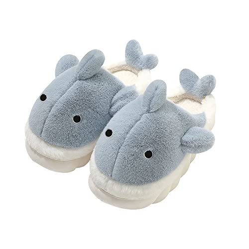 Hausschuhe Damen Winter, Herren Winter Memory Foam Pantoffeln Wärme Plüsch Shark Pantoffel Bequem Rutschfeste Home Slippers Pantoffeln Haus Schlappen Winter Latschen Slippers Cover