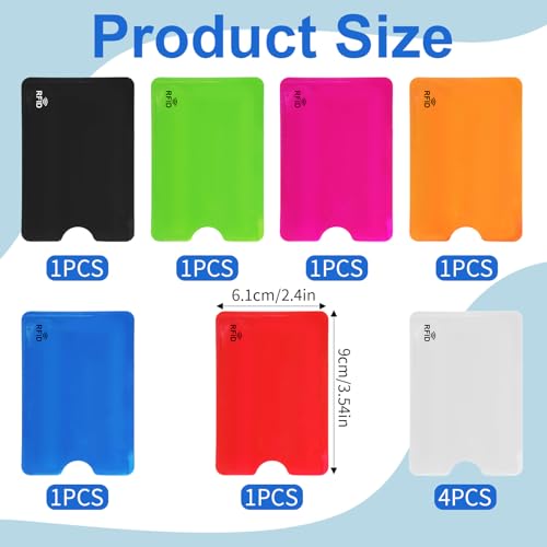 10Pcs RFID Blocking Sleeves Colorful Credit Card Protector Cover Travel Anti-Theft Credit Card Holder RFID Blocker Fits Bags & Purses, 3.5 x 2.4 inch2