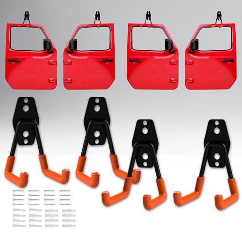 VOURTM 4PCS Door Storage Hangers Compatible with 1956-2024 Jeep CJ Wrangler