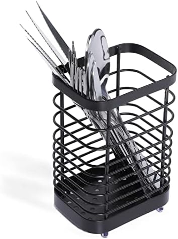 Toski Cesta para cubiertos de acero inoxidable, soporte para uten...