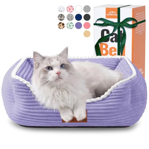 Zerbuger 20in Violet Rectangle Cat Dog Bed Machine Washable Sleeping Sofa