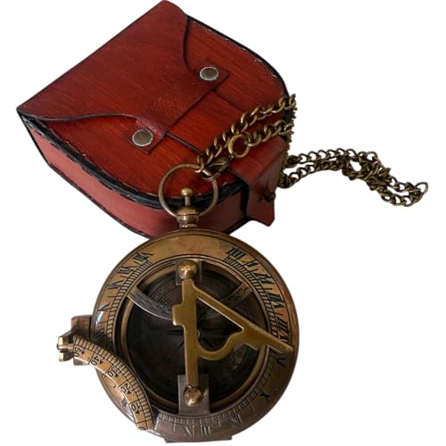 Brújula de latón personalizada con estuche de cuero miniatura 2