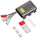 Power Queen 12V 40A DC to DC On-Board Charger for AGM, Gel, SLA, Lithium, Dual Input Battery Charger with MPPT, Anderson Connector Reverse Charge for Solar Panel and Alternator