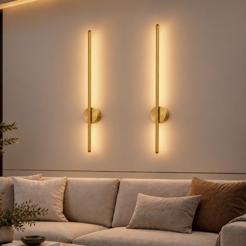 Image of Murphy LED Wall Highlighter - Modern Aluminum Sconce, 3-in-1 Colour Changing -Wall Light, Sleek Golden Finish - Easy Install, 2-Year Warranty-Pack of 2