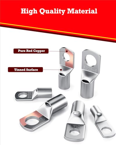 YOOPIN Rohrkabelschuh SC16-8, 15 Stück Kabelschuhe Set 16mm², M8 SC Rohrkabelschuhe Set für Kfz Batteriekabel, Kupfer Ringkabelschuhe Set, Kabelschuhe Sortiment für Auto, Rohrkabelschuh Set