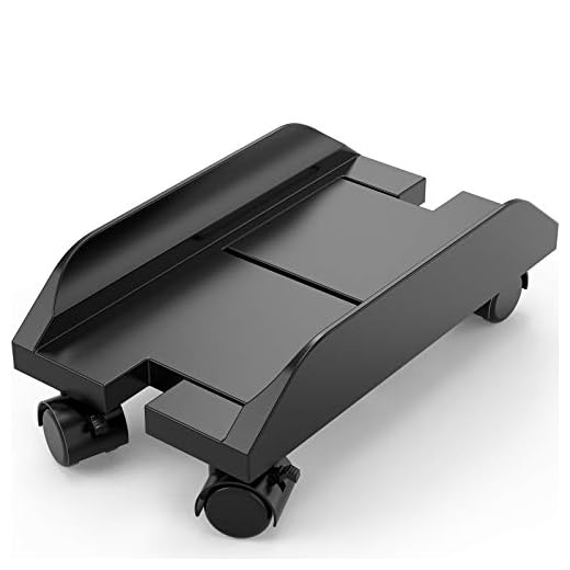 CPU Holder Stand, Mobile Computer Tower Stand with Wheels, Computer Mainframe Bracket, Adjustable PC Holder Cart