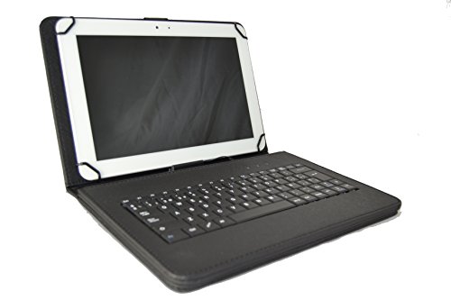 theoutlettablet® Etui na tablet Approx Cheesecake XL 10.1" z wyjmowaną klawiaturą w języku hiszpańskim (w zestawie litera Ñ) - kolor czarny