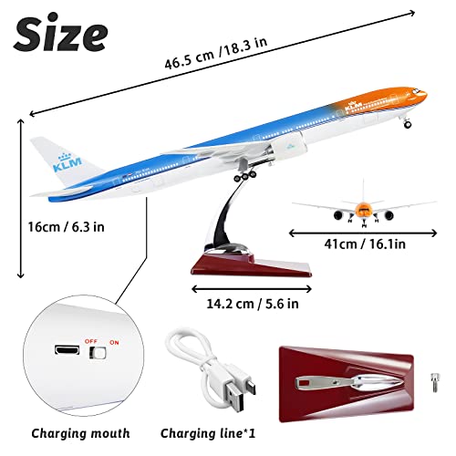 Modelos de avión fundido a presión Boeing 747 KLM a escala 1:130 con luces LED 6