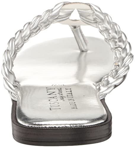 Tuscany By Easy Street Women's Coletta Flat Sandal, Silver, 9 #TOP2