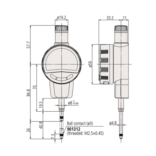 Calibrador Digital 0-25mm con Placa Posterior Plana miniatura 2