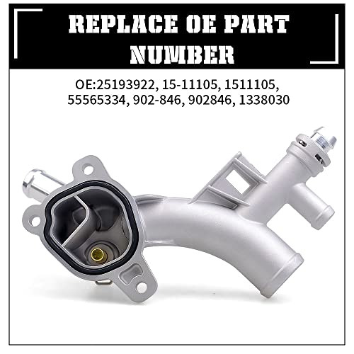 Cnraqr 25193922 Aluminum Coolant Housing Water Outlet Compatible With 2011-2020 Cruze Sonic Trax Buick Encore 1.4L #TOP2