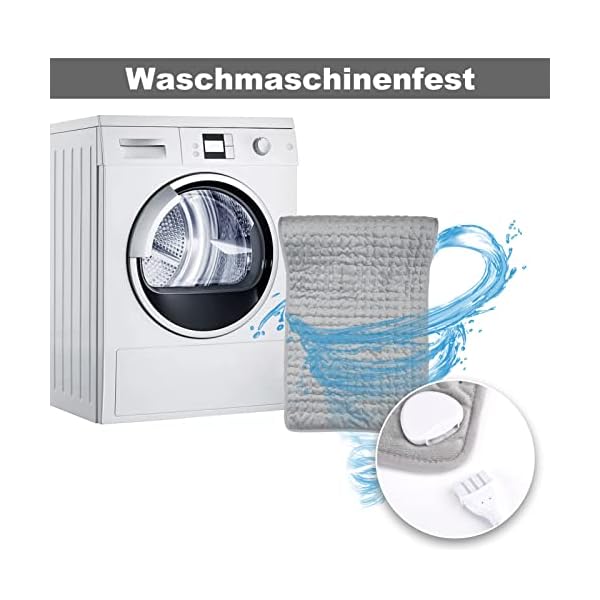 Heizkissen mit Abschaltautomatik, 84 x 43 cm Elektrisches Wärmekissen mit Schneller Heiztechnik und Timer, Sicheres… – Bild 7