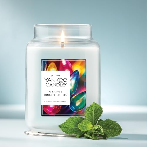 Yankee Candle Large Jar Scented Candle with up to 150 Hour Burn Time, Premium Plant Wax Blend for Consistent Burn, 22 oz Jar Candle with Room Filling Fragrance, Magical Bright Lights
