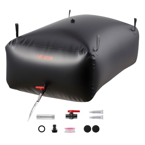 VEVOR Water Storage Bladder 142.7 Gallon Large Capacity Water Bag, Portable & Collapsible Soft Waters Container, Leakproof & Tear-Resistant PVC Emergency Waters Storage Tank for RV Truck & Outdoor Use