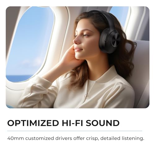 Image of Active Noise Cancelling Headphones Wireless Bluetooth Headphones with Rich Bass and Clear Calls, Bluetooth 5.0, 30 Hours Playtime, Comfort Fit, Model 6