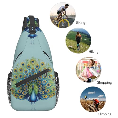 Mochila bandolera tipo sling para pecho blanca miniatura 5