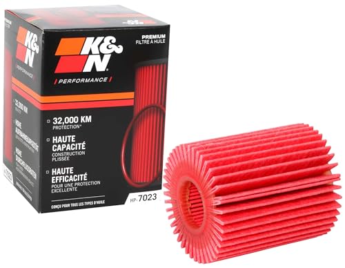 Image of K&N Oil Filter: 20,000 Mile Engine Protection, High Capacity /High Efficiency: Compatible with Select 2006-2026 LEXUS /TOYOTA (See Product Description for Select Models), HP-7023