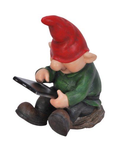 Preisvergleich Produktbild Vivid Arts Dekofigur, Design"Zwerg mit Tablet"