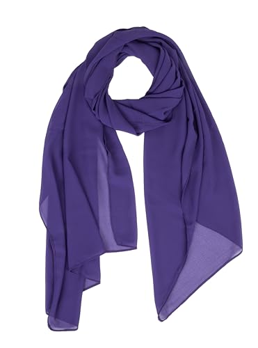 KorhLeoh Women Lightweight Chiffon Scarf Breathable Solid Color Long Fashion Scarves Sun-proof Shawls Wrap