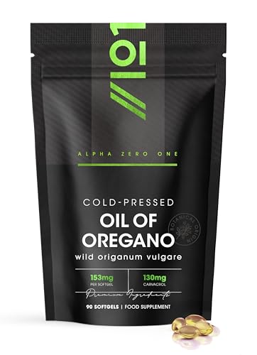 130mg Carvacrol 153mg Oregano Oil per Softgel Cold-Pressed World Highest Concentration (85%+ Carvacrol) Contains 100% Greek Essential Oil of Oregano 90 Count - By Alpha01