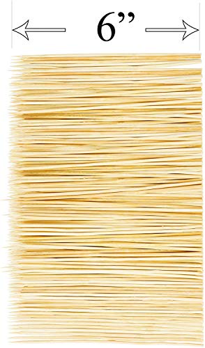 DecorRack 100 Pack Natural Bamboo Skewers 15 cm, Long Wooden Skewer Sticks for BBQ, Kebab, Grilling, Marshmallows, Smores, Fruits, Appetizers, Fondue, DIY Crafting, Barbecue Accessories (100 Pack)