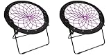 Zenithen Foldable 32' Bunjo Bungee Chair, Plum Jam (Pack of 2) - Lightweight Collapsible Seating for Teens, Adults, Dorms, Bedrooms, Camping & Gaming - 225lb Capacity Portable Seat