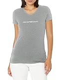 Emporio Armani Swimwear Damen T-Shirt Iconic Logoband Hemd, Light Grey Melange, L