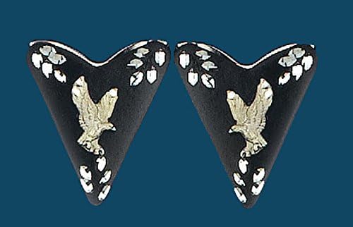 Black Screw-on Collar Tips - Silver Eagle