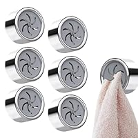 6 Pcs Tea Towel Holder for Kitchens, Round Self Adhesive Tea Towel Hooks, No Drill Kitchen Towel Holder, Push in Suction Hand Towel Holder, Stick on Towel Holders for Kitchen Bathroom Home Anywhere