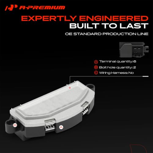 Image of A-Premium Front HVAC Blower Motor Resistor with 6 Pins Connector