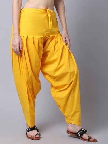 Image of Pistaa's Women's Regular Fit High Rise Combo of 3 Solid Pure Cotton Patiala Salwar