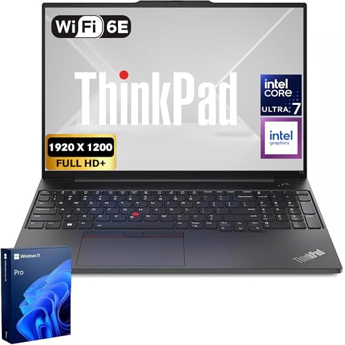 Image of Lenovo ThinkPad E16 Gen 3 Business Laptop | 16 inch FHD+ | Intel Ultra 7 255H | 16GB RAM | 512GB SSD | Fingerprint | Backlit KB | HDMI | FHD Webcam | Wi-Fi 6E | Win 11 Pro | AI - Black