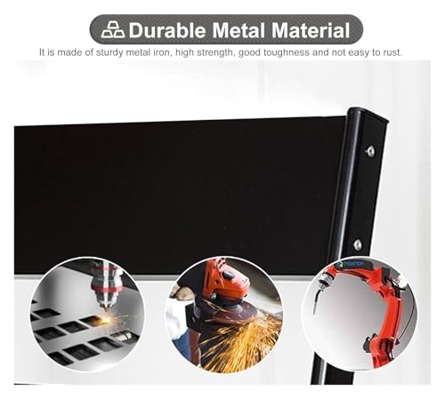 Présentoir à brochures en métal noir avec roulettes pour documents