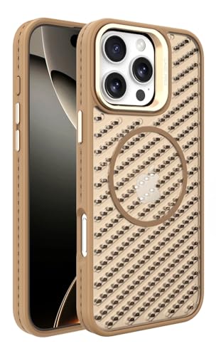 iPhone 16 E �p �P�[�X ���M MagSafe�Ή� ��p ���� �ʋC�� �����Y�u���P�b�g ���b�V���f�U�C �y�� ���^ ������� �؍� �����h�~ �ϏՌ� �����Y�ی� ��v �w��h�~ �C�菝�h�~ ���΂ݖh�~ ��p �A�C�z��16 E�J�o�[�i�S�[���h�j